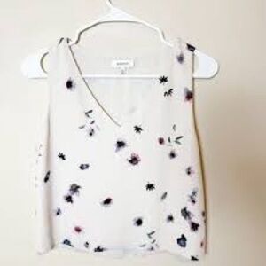 Babaton White Floral V-Neck Camisole
